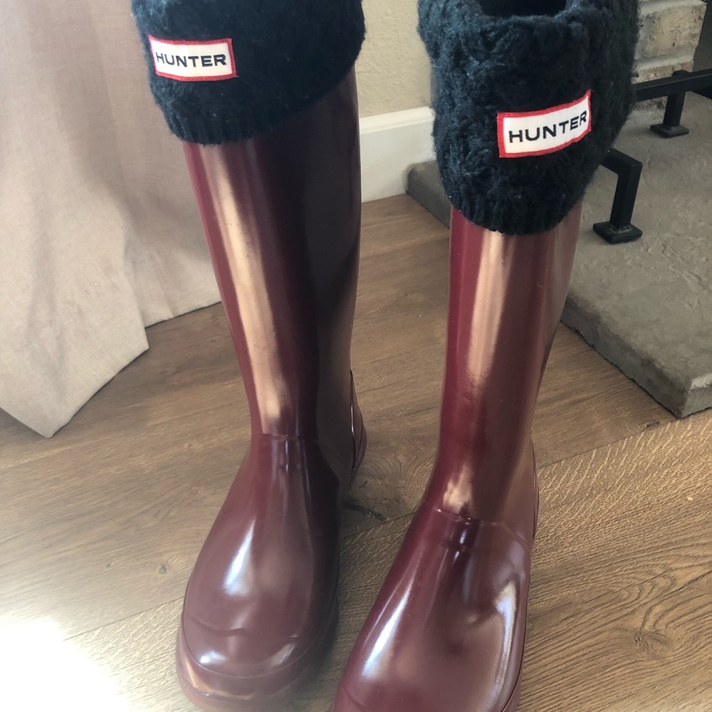 Hunter Original Tall Gloss Rain Boot - Merlot
